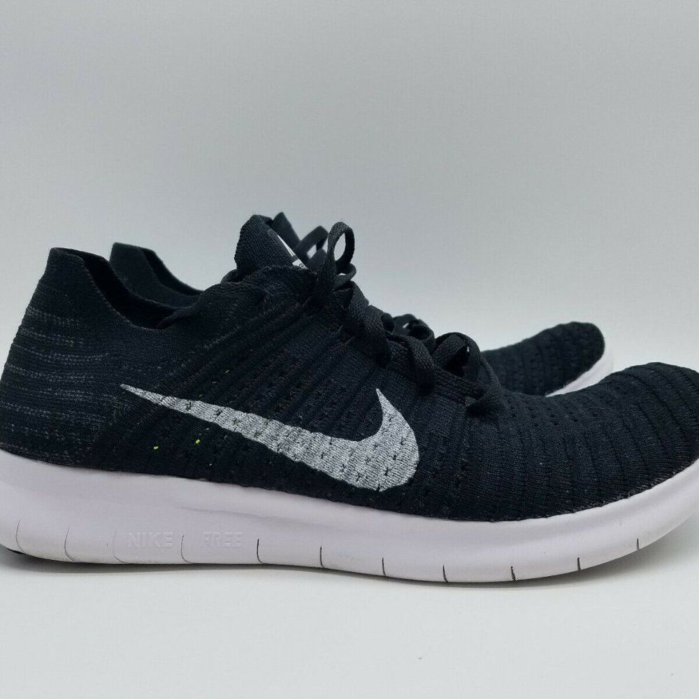 Mint Condition NIKE Flyknit Free RN Black White Mens 13 US 47.5 EUR 12 UK - Picture 2 of 5